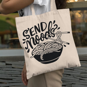 Send Noods Ramen Bowl Humor Canvas Tote